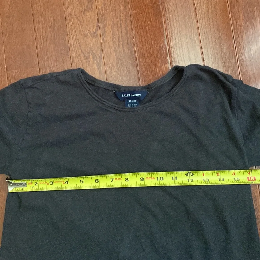 Ralph Lauren 3/4 Sleeve Grey Sparkle Trim Shirt